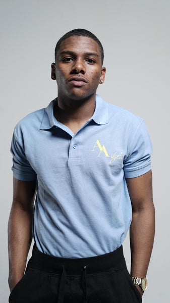 Andrews Apparel Button up T-Shirt in Sky Blue