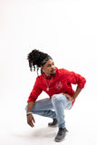 Andrews Apparel Bright Red Windbreaker Hooded Jacket