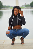 Andrews Apparel Hooded Crop Top in Black